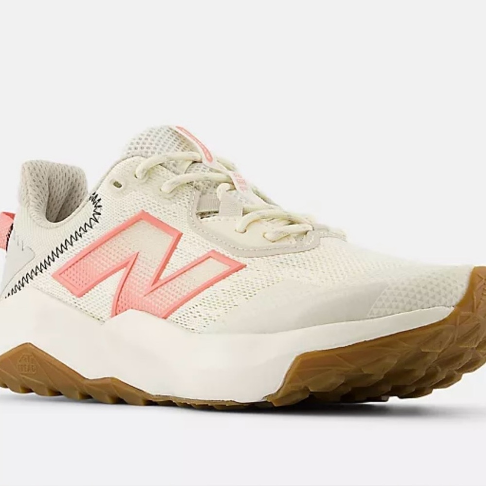New Balance Cream and Pink Athletic Shoes